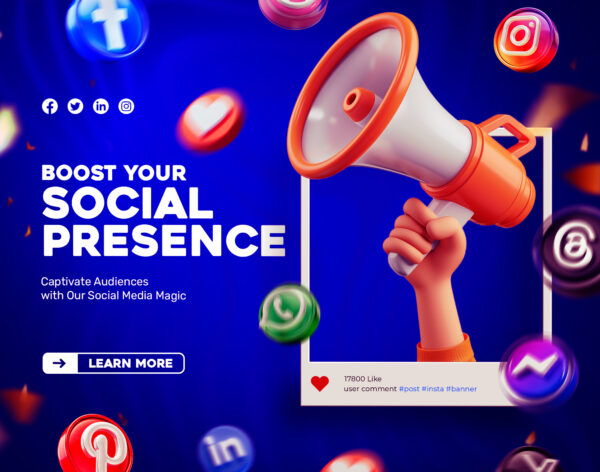 Social Media Instagram Digital Marketing Concept 3D Rendering Post Template