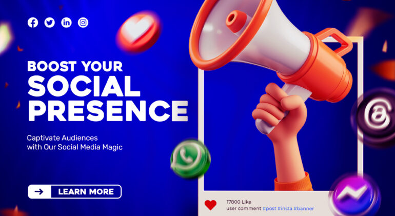 Social Media Instagram Digital Marketing Concept 3D Rendering Post Template